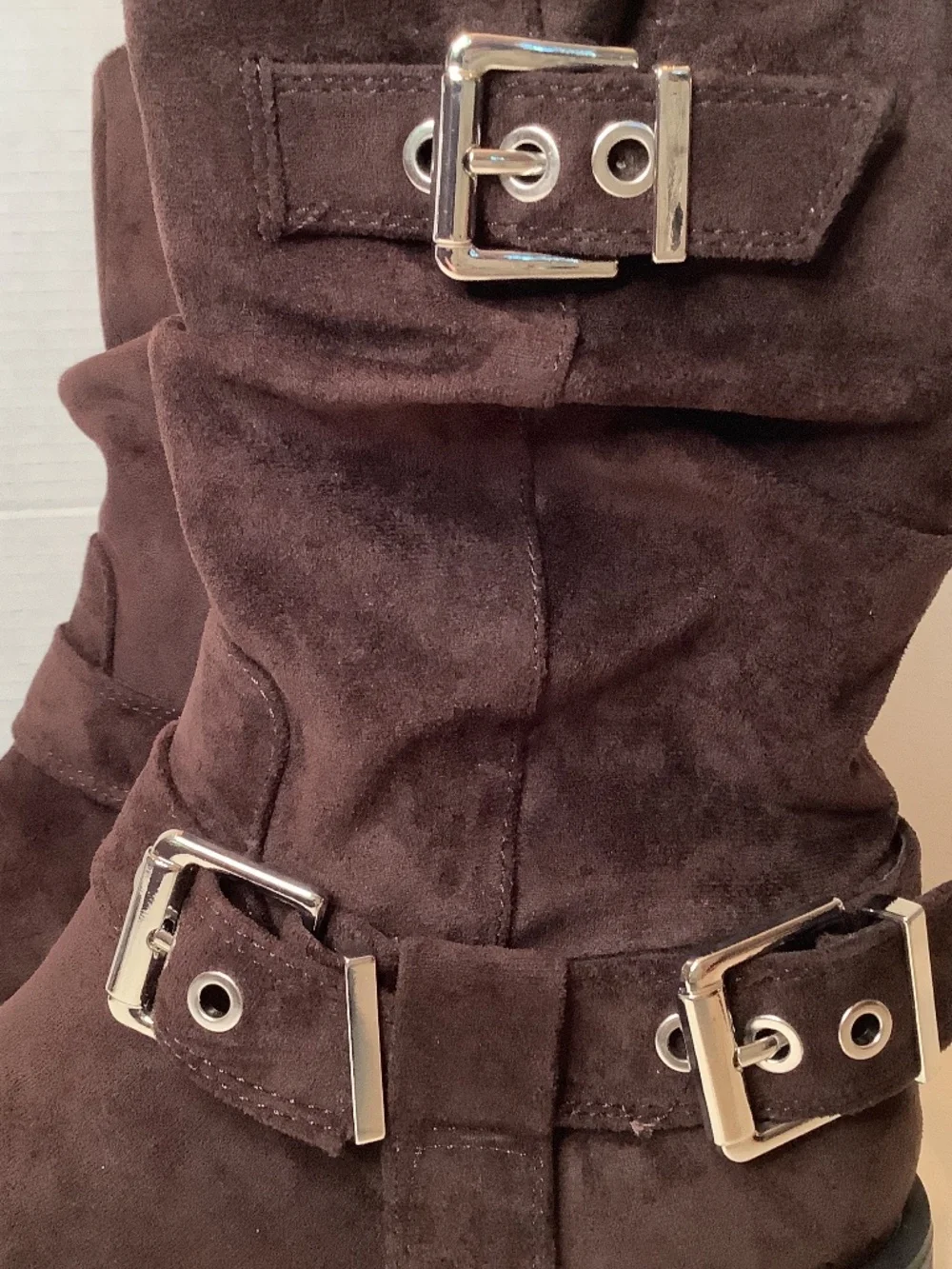 NWT No Boundaries suede Brown Moto‎ Calf Boots